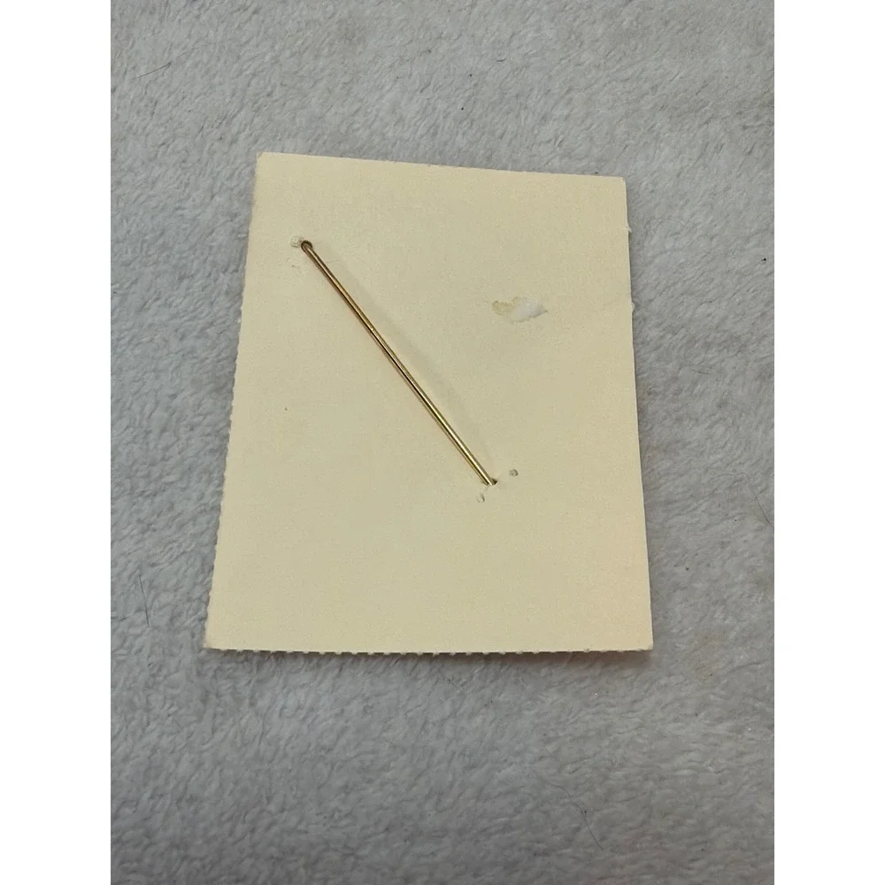 VTG 70s NOS Etienne Aigner Lapel Pin Womens Gold Burgundy Enamel Logo Stick Pin